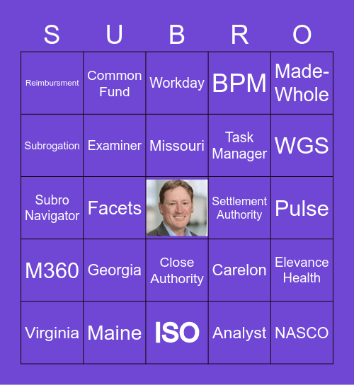 National Subrogation Professionals' Day Bingo Card