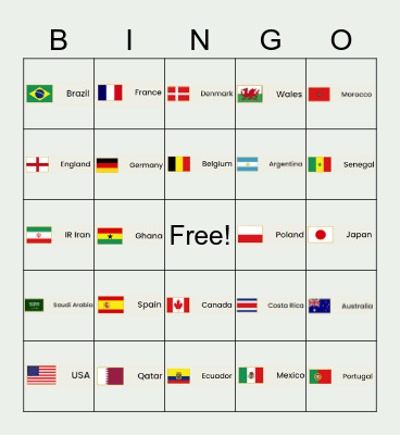 World Cup 2022! Bingo Card