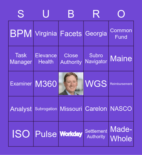 National Subrogation Professionals' Day Bingo Card