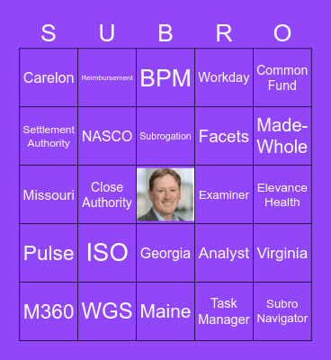 National Subrogation Professionals' Day Bingo Card