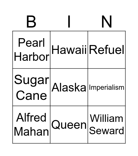 Section 1 Bingo Card