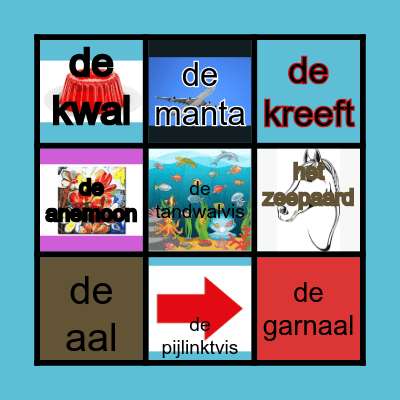 Onderwaterwereld Bingo Card