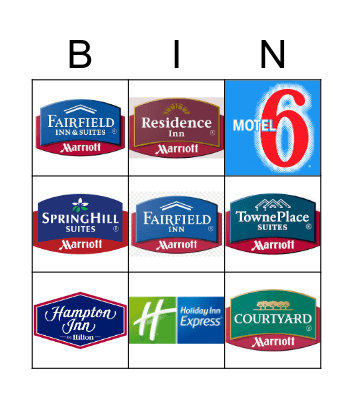Hotels Bingo Card