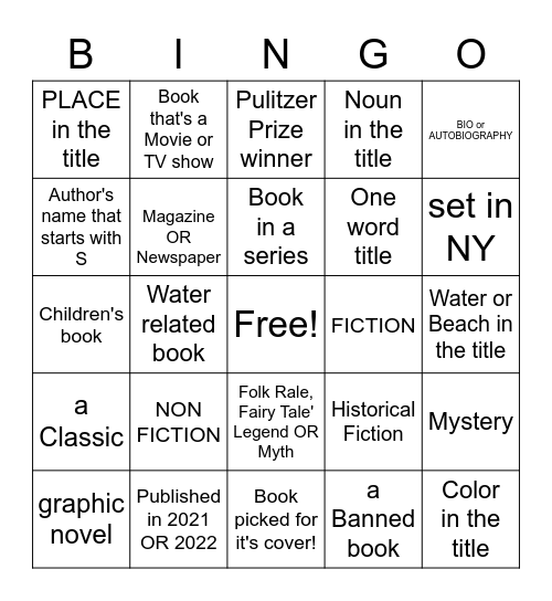 PV LIBRARY WHAT TO READ Bingo Card