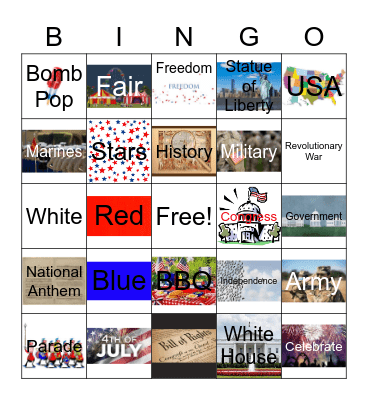 Independence Day Bingo Card