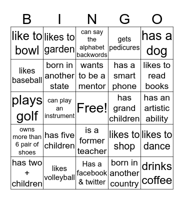 UbU  Fun Bingo Card