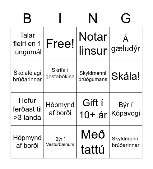 Mynda-Bingó Bingo Card