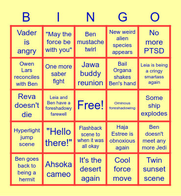 obiwanfinale Bingo Card