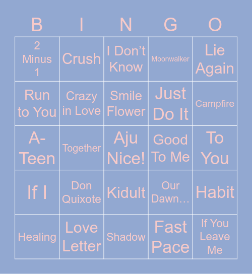 SVT SETLIST Bingo Card