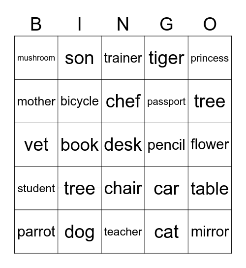 RELATIVE CLAUSE Bingo Card