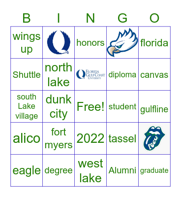 FGCU Bingo Card