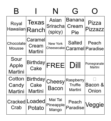 Party Time Mix Bingo Card