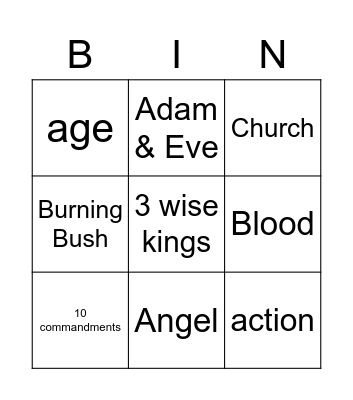 Iglesia Mies Bingo Card
