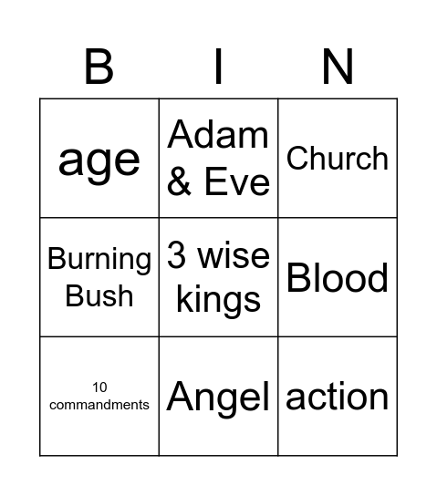 Iglesia Mies Bingo Card