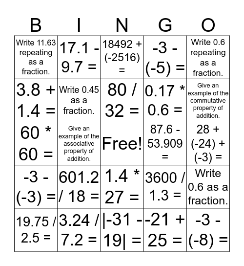 EA 1 Review Bingo Card