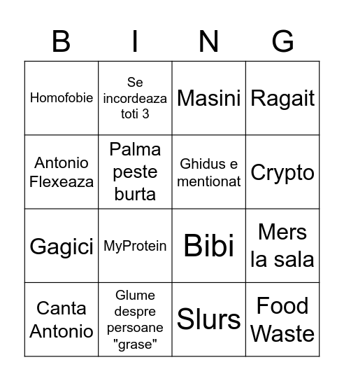 Podcast Barbati Bingo Card