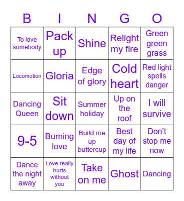 Jubilee Musical Bingo Card