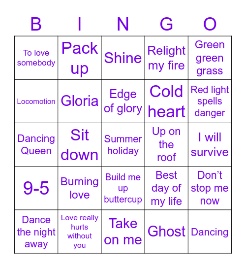 Jubilee Musical Bingo Card