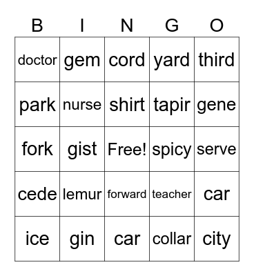 GP4 U1~U8 Bingo Card