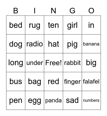 End of the year Bingo Card