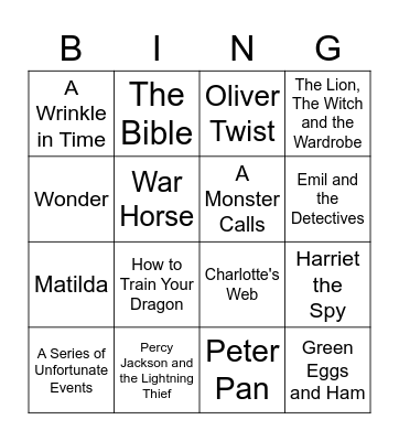 BOOK BINGO! Bingo Card