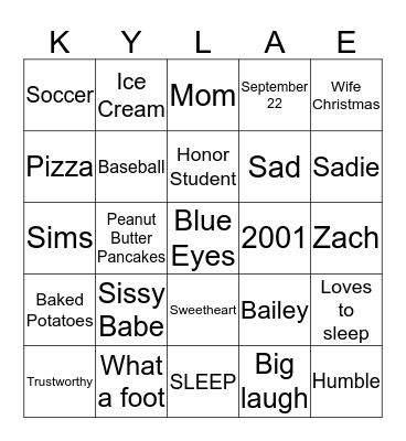 KYLA Bingo Card