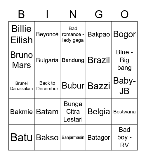 Alyanara Cassoephine Bingo Card