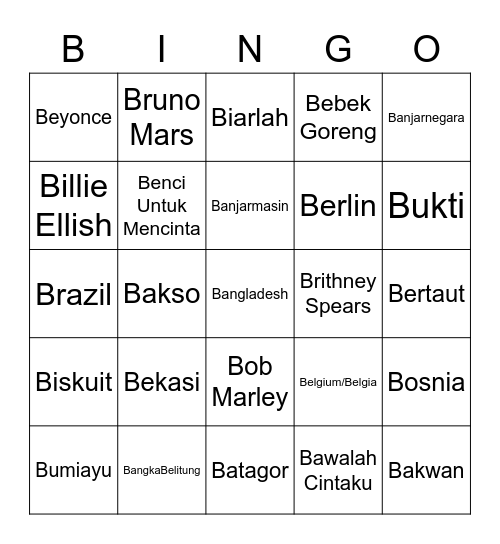 kotak BEN-go Lula. 🖤 Bingo Card