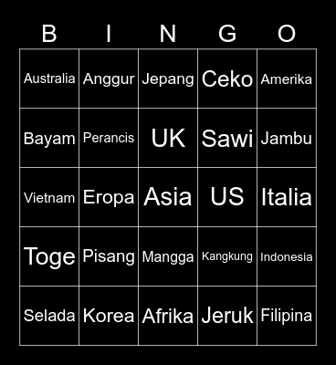 Adhisatya Bingo Card