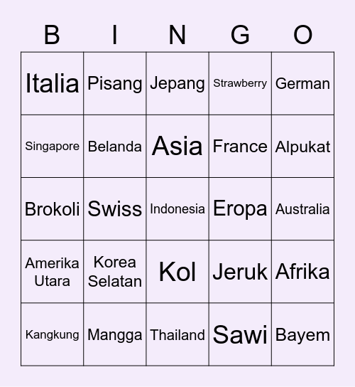 bingonya aca Bingo Card