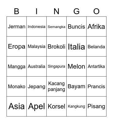 Jeveline's Bingo Card