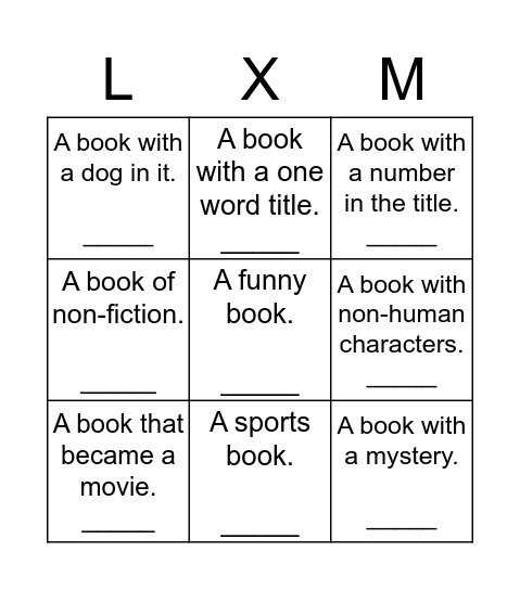 Legion of Extraordinary Minds Bingo Card