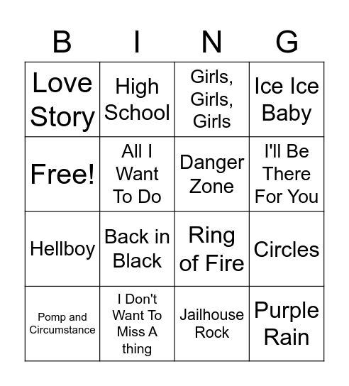 Emily's Graduation Mingo Bingo Card