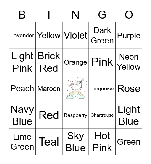 Unicorn Mane Bingo Card