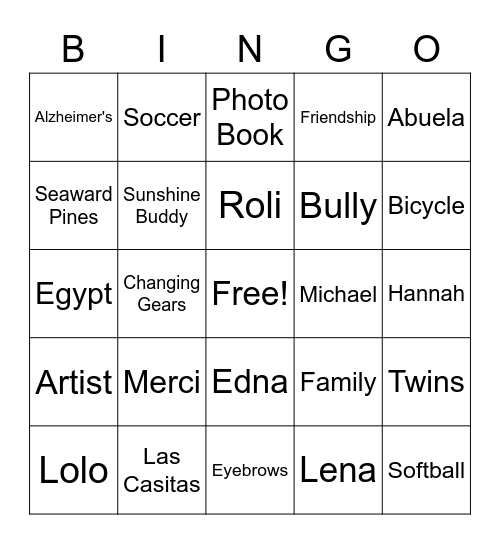 Merci Suarez Changes Gears Bingo Card