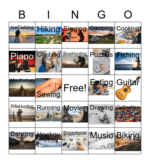 Hobbies Bingo Card