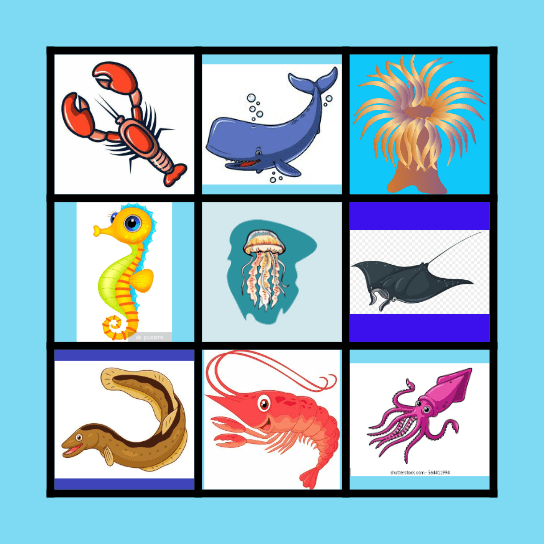 Onderwaterwereld Bingo Card