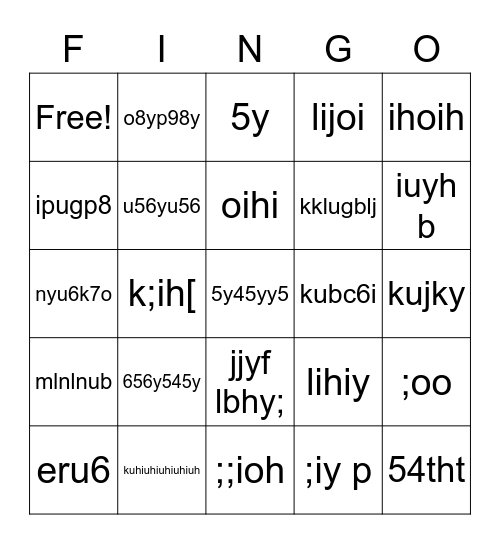 Gusano's Pizza Bingo Card