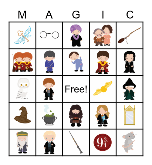 Harry Potter Bingo Card