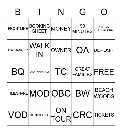 PRE-SHIFT BINGO Card