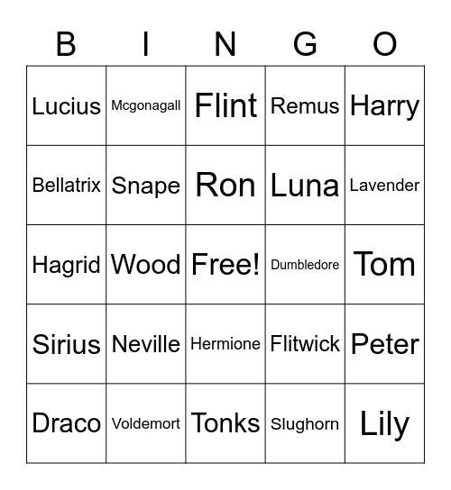 Slytherin 🍡 Bingo Card