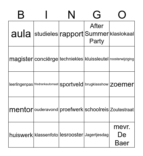 Bingo Card