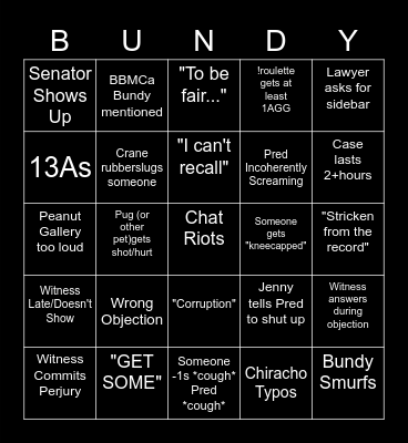 The People v. Kyle Pred Bingo Card