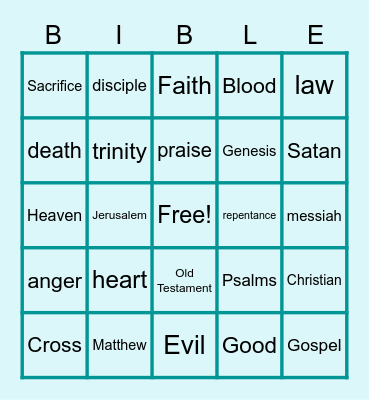 Bible Bingo Card