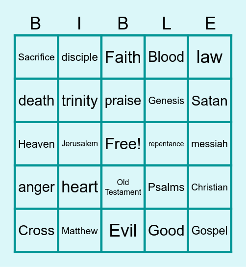 Bible Bingo Card