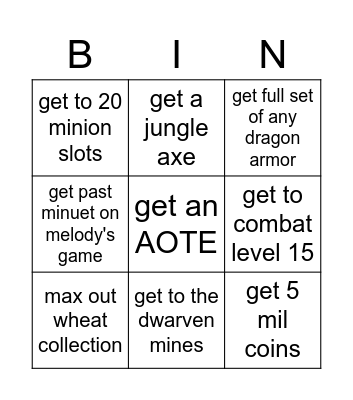 SKYBLOCK BINGO Card