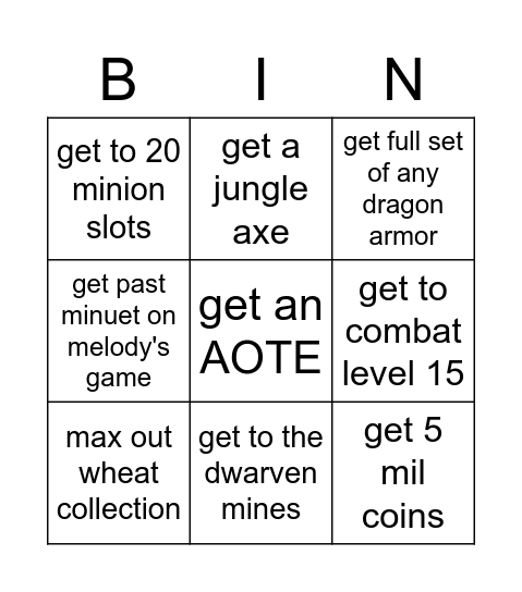 SKYBLOCK BINGO Card