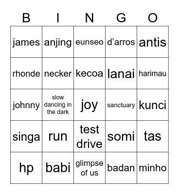 winter punya Bingo Card