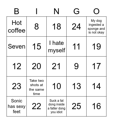 aw yea Bingo Card