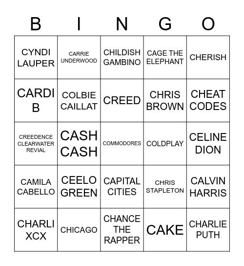 C Bingo Card